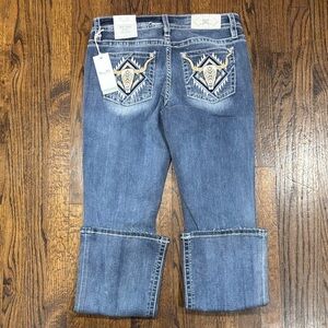 Miss Me Blue Boot Cut Jeans with Embellished Pockets size 32